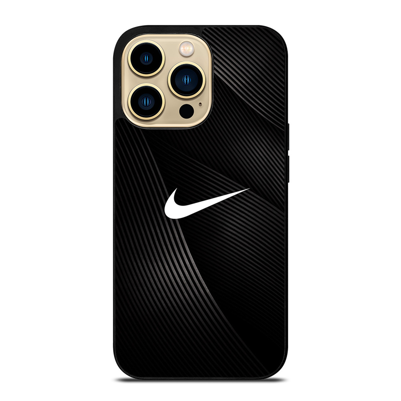 NIKE LOGO BLACK ABSTRACT LINE iPhone 14 Pro Max Case Cover